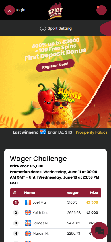 Spicy Jackpots Casino Mobile screenshot
